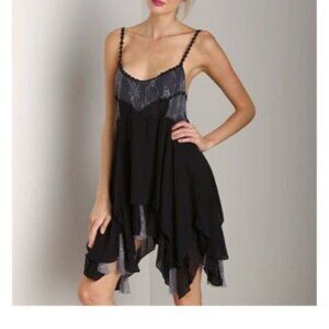 Intimately Free People Slip Dress SP Gray Pieced Lace ASO TV Elena Gilbert Y2K